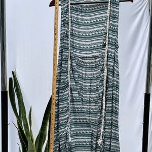 Green Striped Sleeveless Duster WITH POCKETS!!